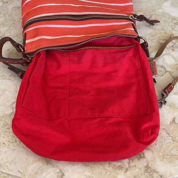 Dooney & Bourke Leather & Striped Canvas Shoulder Bag - Picture 12 of 16